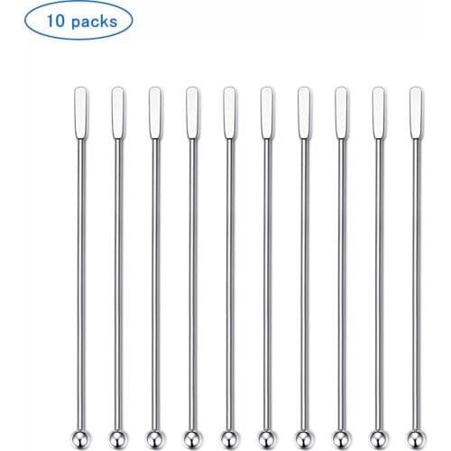 10Pcs Stainless Steel Cocktail Drink Swizzle Sticks Creative Mixing Cocktail Stirrers Sticks For Wedding Party Bar Swizzle