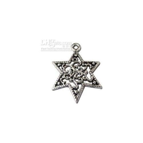 1050pcs Tibetan silver floral star charms A10571