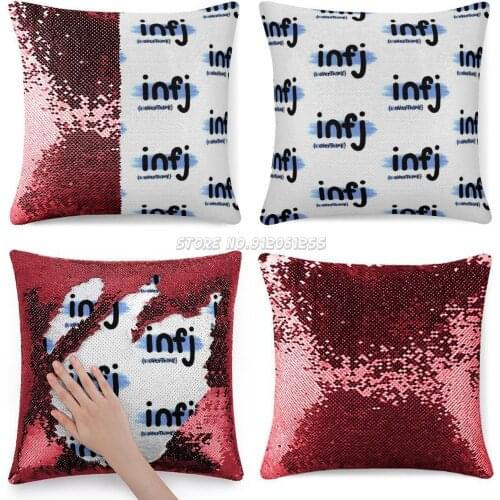 16 Personalities I Overthink Funny Sign Sequin Pillowcase Fashion Pillow Case Modern Home Pillow Covers Customize Gift for Her H