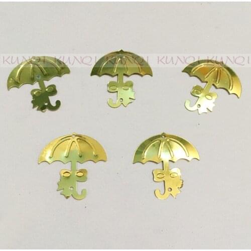 350Pcs/600pcs/lot 23*23mm Golden Bowknot Umbrella Loose Sequins Paillette Crafts for Sewing/Webbing Diy Accessory Kids DIY