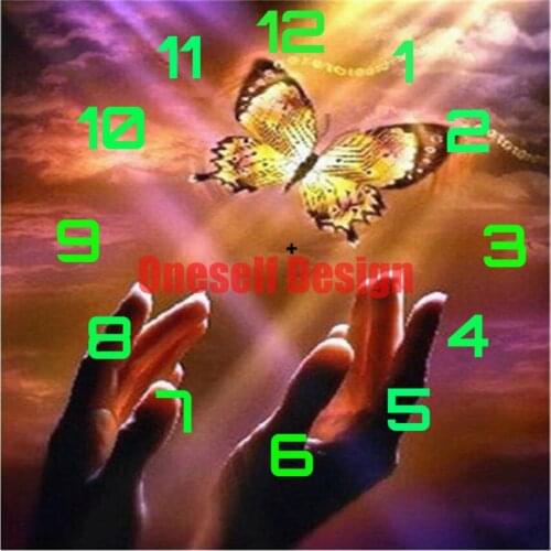 3d diamond painting clock butterfly 5d diamond embroidery clock rhinestone pictures decoration home diamond art kit diy frame