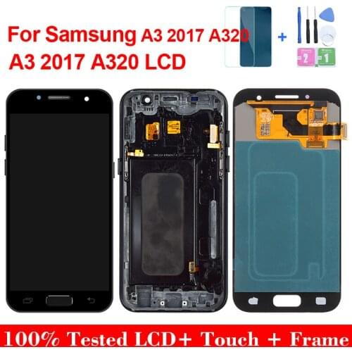 4.7“Original For Samsung Galaxy A3 2017 Lcd Display Touch Screen Digitizer Assembly For Samsung A320 A320F A320Y Lcd With frame