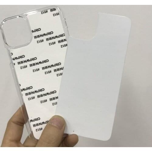 5pcs 2D transparent Sublimation phone cover for iphone 7 8 xr xs12 mini 12Pro Max Blank case with groove back for metal plate