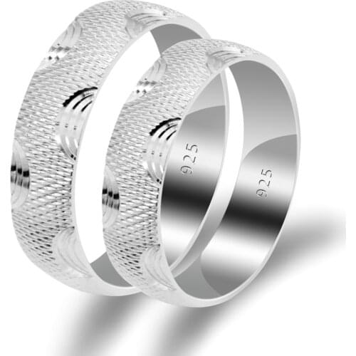 925 Sterling Silver Engraved Simple Couple Rings Lover Personalized Anniversary Jewelry Ring for Men Women Valentines Days Gift