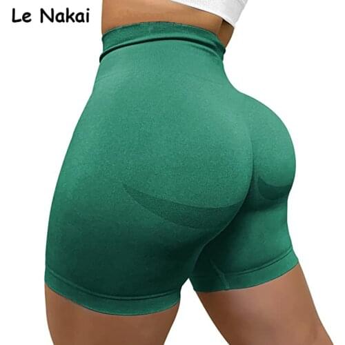 Seamless yoga shorts for women high waist biker shorts smile contour gym short workout seamless cycling shorts sports camo short