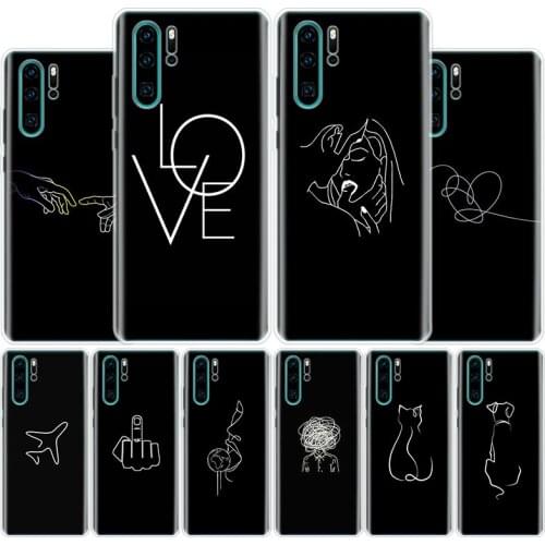 Hot Abstract Line Face Art Dark Cover Phone Case For Huawei Honor 10 9 20 Lite 9X 8X 8S 8A 7X 7A Pro Y5 Y6 Y7 Y9 2019 Y9S 10i20i
