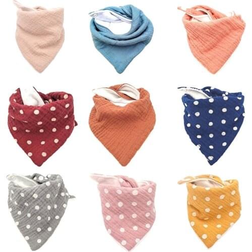 Baby Feeding Bibs Soft Gauze Saliva Towel Toddler Triangle Scarf Burp Cloth Gift