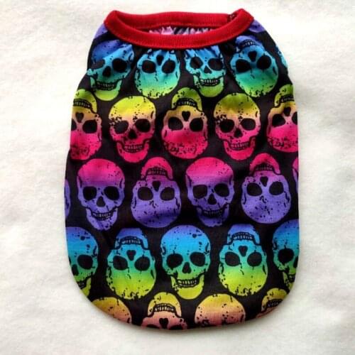 Halloween Small Dog Clothes Cat Puppy tshirt Clothing Skull Printed Pet Dog Shirt For Cats Yorkies Pug Cat Vest Pet Supplies