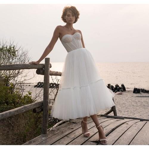 Idomujer Beach Wedding Dresses