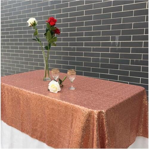 Customize- 1 pc Rose Gold 120x650cm sequin tablecloth