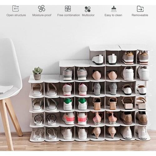 Multi-layer Simple Shoe Cabinet DIY Assembled Space-saving Slipper Organizer Shelf Home Dorm Storage Closet Dustproof Shoes Rack