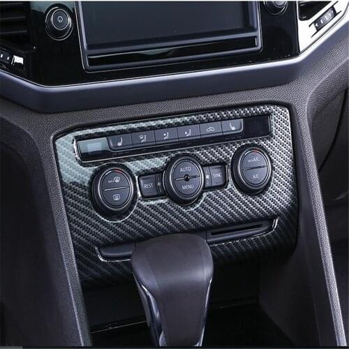 For Volkswagen VW Atlas Teramont 2017 2018 2019 Carbon Fiber Central Control Air Conditioning CD Panel Cover Trim Sticker Car