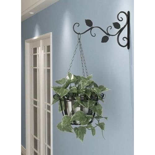European Style Wall Hanging Flower Pot Support Bracket Hook Iron Hanger Plants Holder Balcony Home Decoration