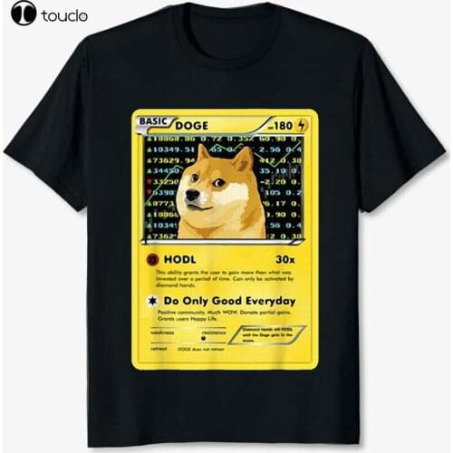 New Dogecoin Doge Hodl Card Crypto Meme New Trend 2021 T Shirt Dogecoin Tee Cotton Tee Shirt