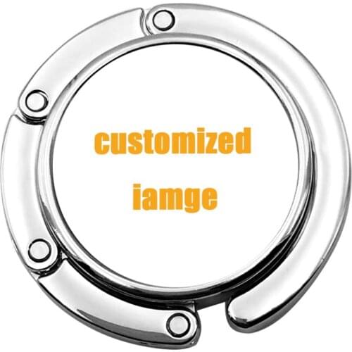 NOISYDESIGNS New Customized DIY Foldable Handbag Hanger Bag Custom Purse Folding Hook Holder for Restaurant Table Dropshipping