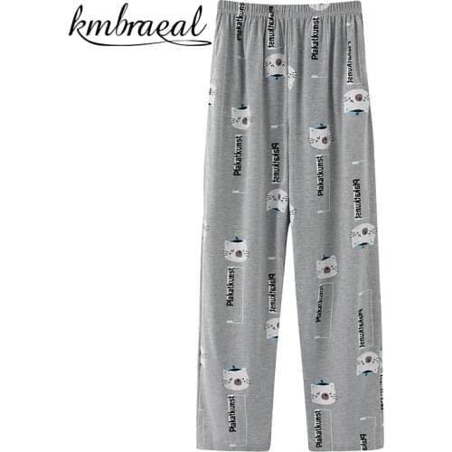 Sleep Wear with Long Cotton Pant for Women Carton Pajama Trousers Bottom Womens Casual Homewear Lounge Outwear Plus Size M-4xl