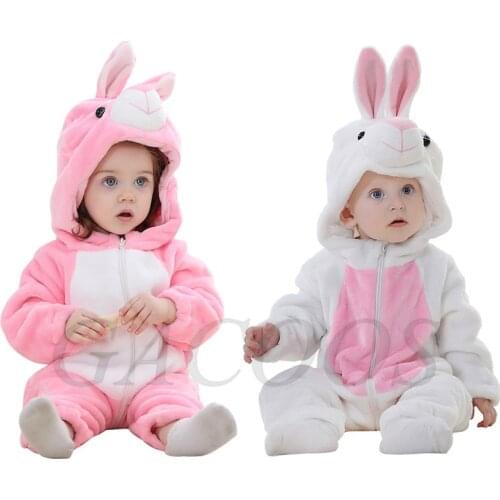 Autumn Winter Newborn Baby Clothes Bunny Baby Rompers Cotton Hoodie Newborn Girl Lion Stitch Onesies Infant Costume Boys Outfits