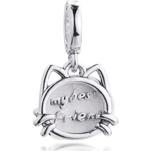 My Pet Cat Dangle Charms Orignal 925 Sterling Silver Beads DIY Jewelry Making Fits Pandora Bracelet Kralen 2021 Spring New