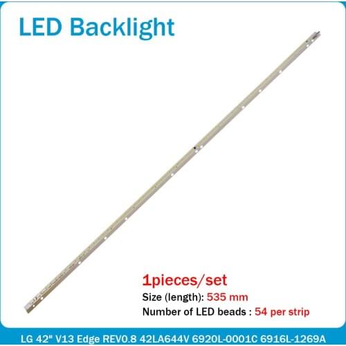 LED backlight strip bar 54LEDs for LG 42" V13 Edge REV0.8 42LA644V 6920L-0001C 6916L-1269A 6922L-0103A 6922L-0062A 6916L-1316A