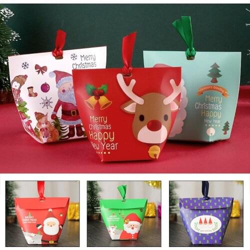 10Pcs Christmas Gift Box Thick Paper Card Box Cookies Gift Packaging Supplies Christmas Sugar Box Wholesale