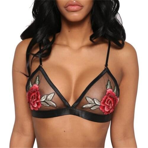 Sexy Lingerie Lace Embroidery Bra Womens Underwear Wireless Mesh Bras Erotic Lingerie Sexy Costumes Lenceria Sensual Mujer Porn