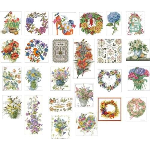 Flowers in vase styles photoes choose , 100% cotton threads Cross stitch sets styles Lovely Counted Cross Stitch Kit 4 2