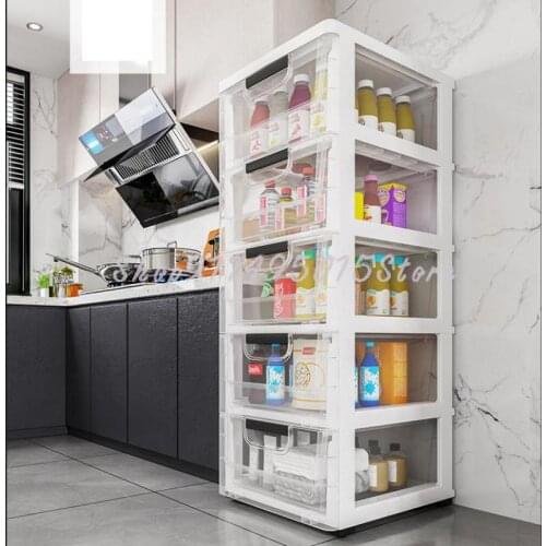 Thickened Drawer Storage Cabinet Transparent Snack Home Balcony Storage Cabinet Sunscreen Waterproof Storage Wardrobe