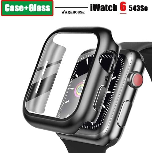 Glass+cover For Apple Watch Case 44mm 40mm iWatch 42mm 38mm bumper Screen Protectors apple watch series 6 5 4 3 se Accessories