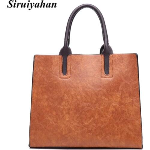 Siruiyahan Bag Women Leather Handbags Bolsa Feminina Bags Handbags Women Famous Brands Solid Soft Tote Women Messenger Bags