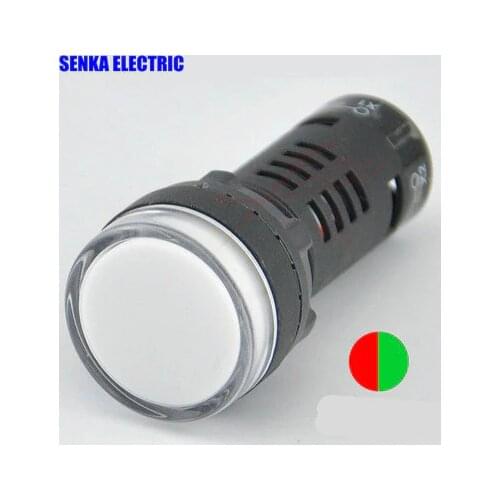 10PCS AC/DC 24V RED GREEN Double Color LED Light Accident Signal Indicator Lamp AD16-22SS-RG