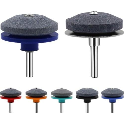 Electric knife stone lawn mower blade sharpener 6.35mm shank sanding wheel disc dremel tools metalworking grinding head Fittings