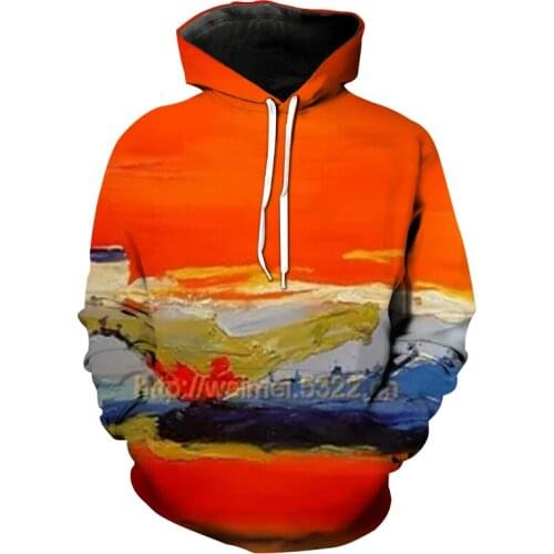 New 3D printed hoodie Beautiful landscape hoodie Mens spring and autumn sports hoodie Hip hop graphic hoodie Streetwear coat