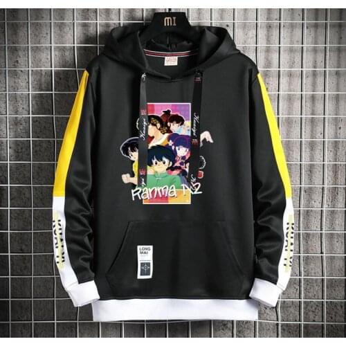 Anime Ranma 1/2 Hoodie Casual Fake Two-Piece jacket coat women men Popular Harajuku Hoodeds Pullover Streetwear