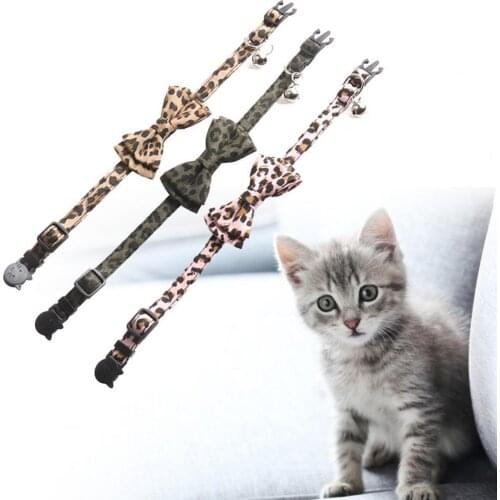 Leopard Pattern Cat Collar Practical Removable Fabric Cat Collar with Bell for Pets Supplies