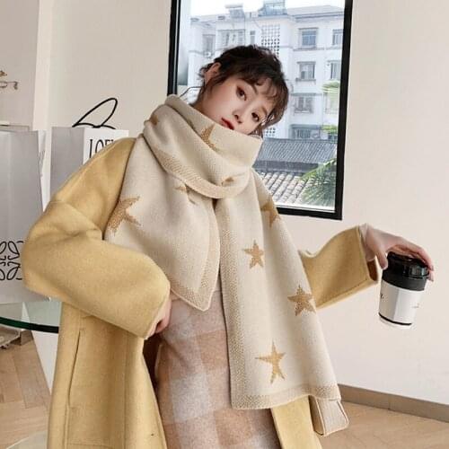 Womens Shawl 2020 Autumn And Winter New Scarf Star Couple Knitted Wool Warm Tassel Scarves All-Match Cape Explosion Soft Poncho