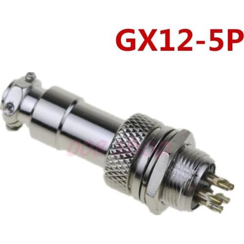 1pcs GX12 5 Pin Male & Female 12mm Wire Panel Connector Aviation Plug L91 GX12 Circular Connector Socket Plug Free Shipping