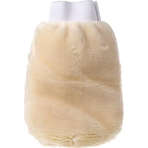 1pcs New High Quality Synthetic Lambswool Polish Wash Mitt Soft Sheepskin Car Clean Glove