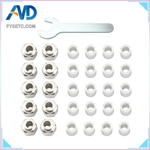 FYSETC 10PCS Hexagonal Eccentric Column, 20PCS Round Column, Height 8mm Inner Hole 5mm for V Wheel 3D Printer Parts