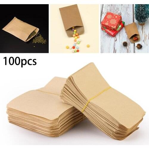 100 PCS 6*10cm Seed Envelopes Kraft Seed Paper Bags Mini Coin Packets Envelopes Durable, Easy To Write
