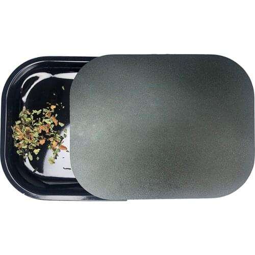 18x14cm Rolling Tray Magnetic Lid Set Tobacco Herb Grinder Smoke Accessories Tin Metal Black Manual Cigarette Paper Roller Plate