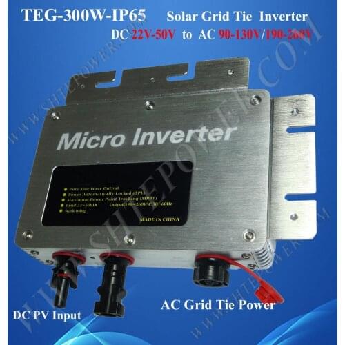 300w inverters solar panel on grid tie IP65 waterproof dc 22-50v input to ac output 80-160v 180-260v output
