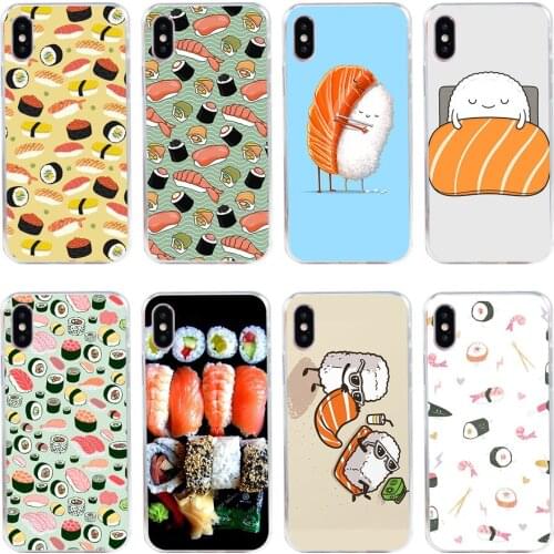 31H Japanese Sushi love Soft Silicone Tpu Cover phone Case for iphone 5 5s se X XR XS Max case