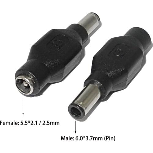DC 5.5*2.1mm Female to 6.0*3.7mm Male Plug Laptop Power Adapter Connector for Asus GL703GS GX501GI GX501VI GM501GS GL504GS