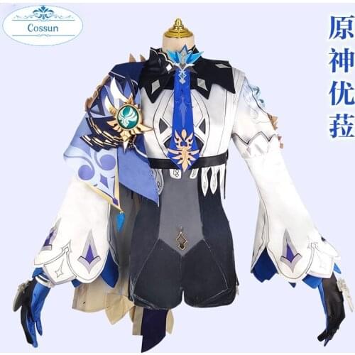 Anime! Genshin Impact EuLa Inheritor Game Suit Lovely Uniform Cosplay Costume Halloween Party Outfit Full Set For Women 2021 NEW