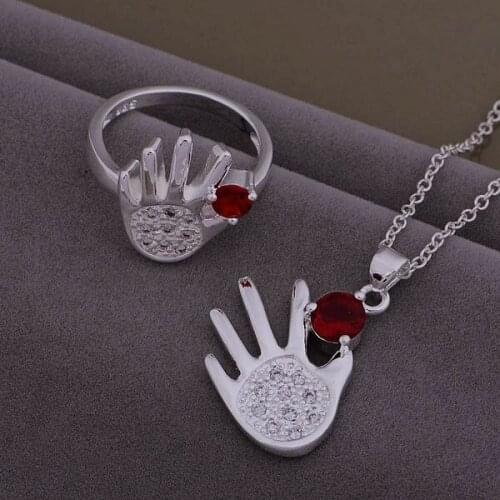 AS443 Trendy wholesale Jewelry Sets Ring 614 + Necklace 669 /aubajlia buyakmfa