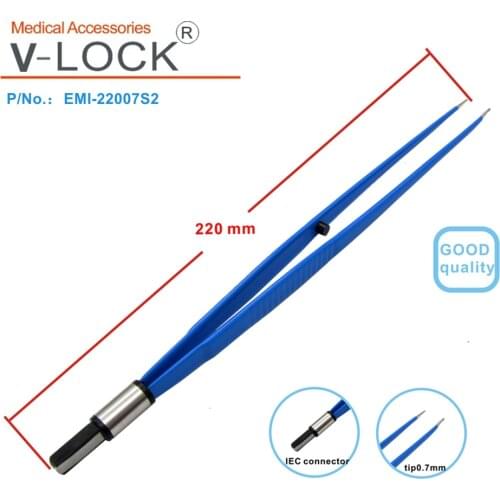 2019V-LOCK best disposable bipolar forceps 240mm curved for electrosurgical unit