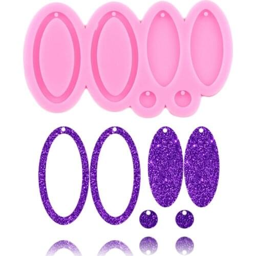 Shiny Glossy Circle Shape Earrings Silicone Mold DIY Handmade Charms Necklace Jewelry Epoxy Resin Molds Custom Keychain Mould