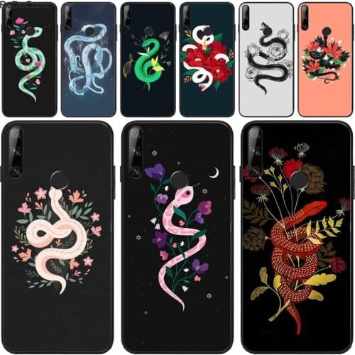 Riccu Fashion Brand Flower Snake Phone Case For Huawei Y5 Y6 Y7 Y9 Prime 2019 Enjoy 7 8 9 10 Plus