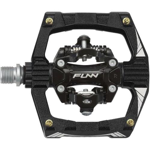 Funn Ripper Black Mountain Bike Pedal gold Pins