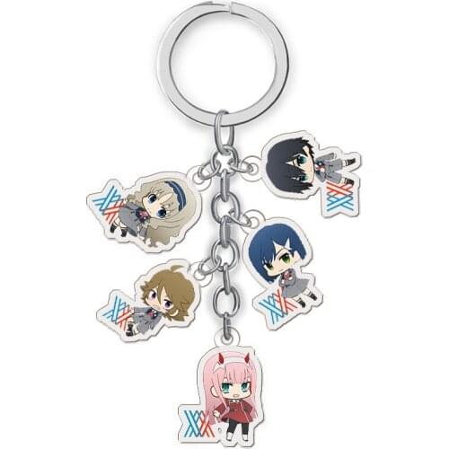 DARLING in the FRANXX Acrylic Keychain 10 Sets/Lot Anime Keyring Cartoon Pendant Toy Gift